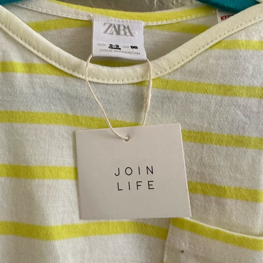 Last chance 💙5/$25💙Zara Striped Tee 2-3Y NWT - Picture 3 of 3